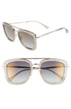 Women's Jimmy Choo Glossy 53mm Square Sunglasses - Grey/ Gold