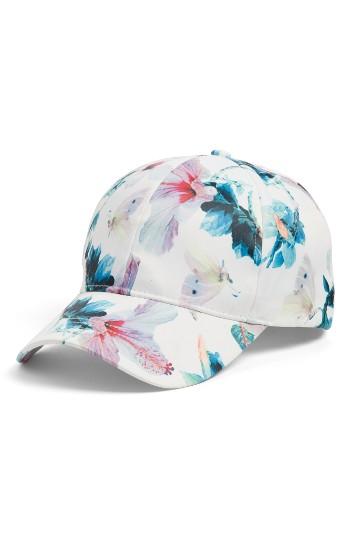 Women's Collection Xiix Tropical Print Baseball Cap - White