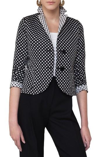 Women's Akris Punto Dot Print Reversible Blazer - Black