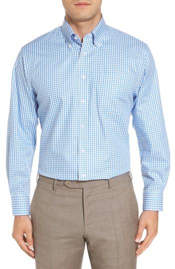 Men's Nordstrom Men's Shop Traditional Fit Non-iron Gingham Dress Shirt .5 - 35 - Blue