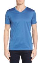Men's Boss Slim Fit V-neck T-shirt, Size - Blue