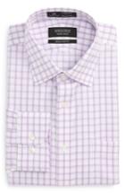 Men's Nordstrom Men's Shop Smartcare(tm) Extra Trim Fit Check Dress Shirt .5 - 32/33 - Purple
