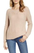 Women's Lucky Brand Pointelle Crewneck Sweater - Pink