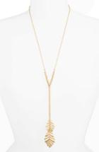 Women's Kate Spade New York A New Leaf Lariat Pendant Necklace