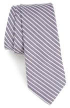 Men's Nordstrom Men's Shop Annadel Stripe Skinny Tie, Size - Purple