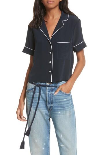 Women's Frame Silk Pj Top - Blue