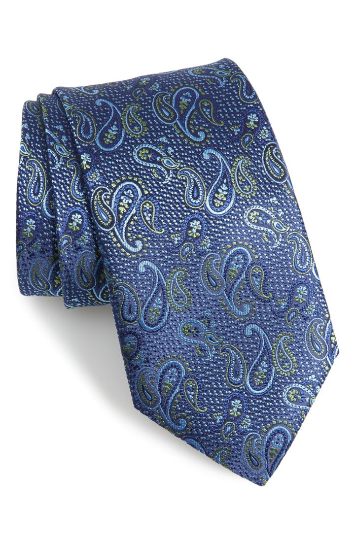 Men's David Donahue Paisley Silk X-long Tie