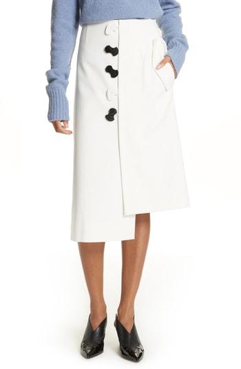 Women's Tibi Mora Asymmetrical Faux Wrap Skirt - Ivory