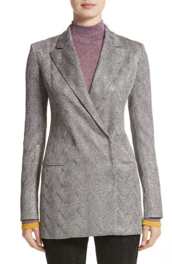 Women's Missoni Metallic Knit Double Breasted Jacket Us / 44 It - Metallic