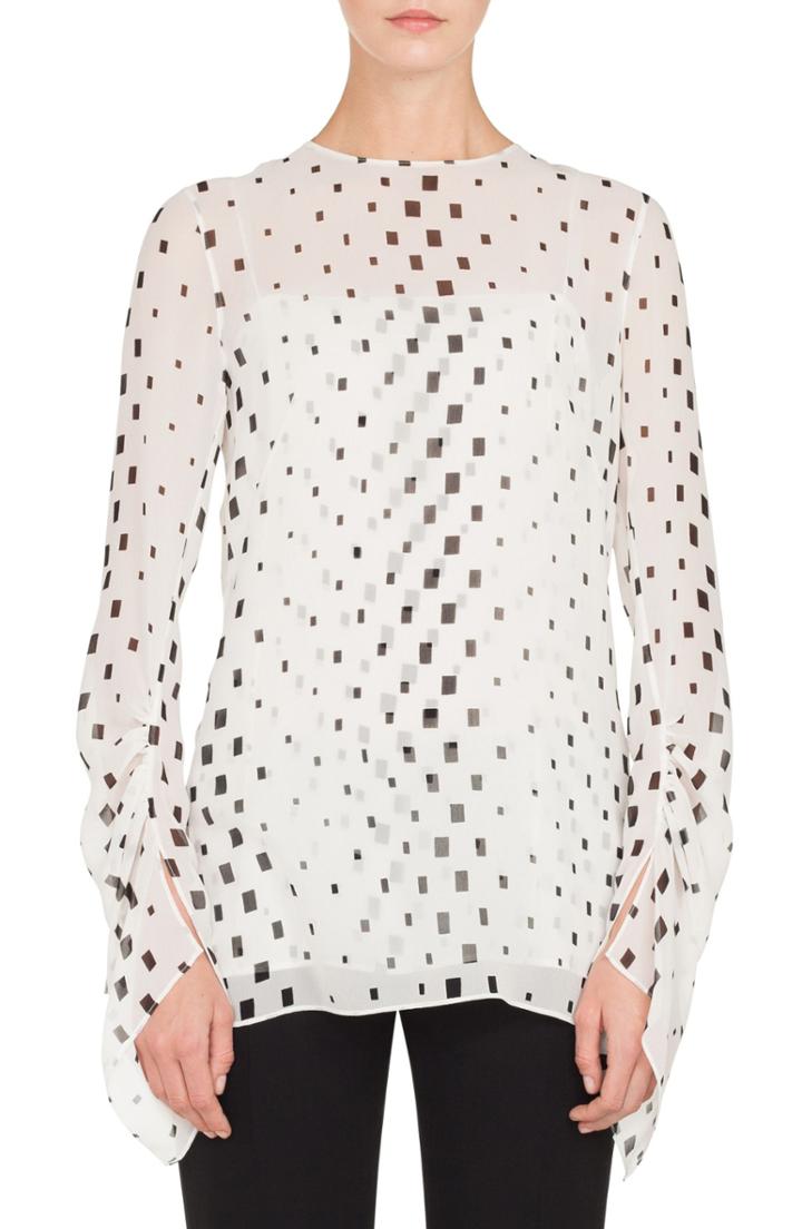 Women's Akris Hotel Facade Print Silk Blouse