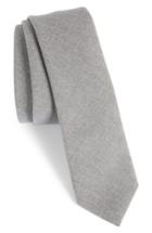 Men's Eleventy Jaspe Wool Skinny Tie, Size - Grey