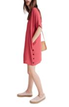 Women's Madewell Jeanie Side Button T-shirt Dress, Size - Red