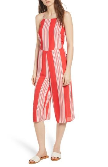 Women's Love, Fire Culotte Jumpsuit - Red