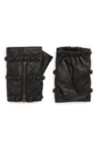 Women's Agnelle Lambskin Leather Fingerless Gloves