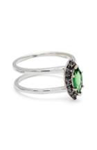 Women's Anna Sheffield Attelage Black Diamond & Marquise Tsavorite Double Band Ring (nordstrom Exclusive)