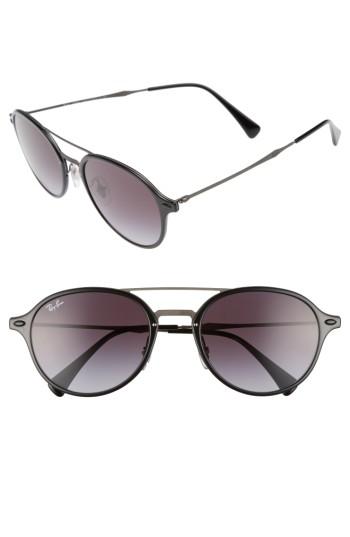 Women's Ray-ban 55mm Round Gradient Sunglasses - Black