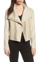 Women's Larmarque Leather & Linen Mix Jacket - Beige