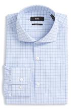 Men's Boss Sharp Fit Check Dress Shirt .5 R - Blue