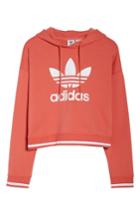 Women's Adidas Active Icons Cropped Hoodie - Red