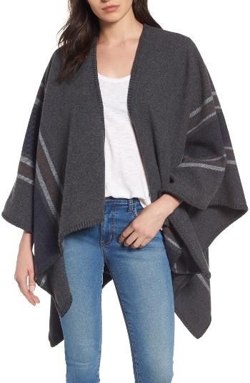 Women's Frye Addison Stripe Wool Wrap, Size - Grey