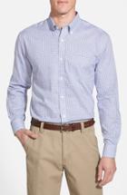 Men's Cutter & Buck 'epic Easy Care' Classic Fit Wrinkle Free Tattersall Plaid Sport Shirt - Blue (online Only)