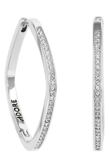 Women's Adore Crystal Square Hoop Earrings