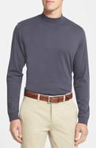 Men's Cutter & Buck 'belfair' Long Sleeve Mock Neck Pima Cotton T-shirt - Grey