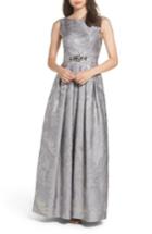 Women's Eliza J Embellished Brocade Ballgown - Metallic