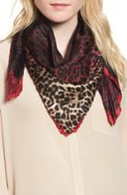 Women's Vince Camuto Ombre Leopard Silk Scarf, Size - Red