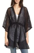 Women's Treasure & Bond Lace Kimono Pullover, Size - Black