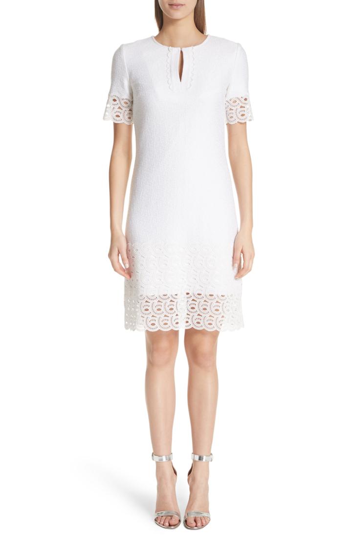 Women's St. John Collection Lace Trim Caris Knit Dress