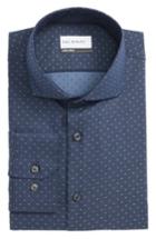 Men's Calibrate Extra Trim Fit Dot Dress Shirt .5 32/33 - Blue