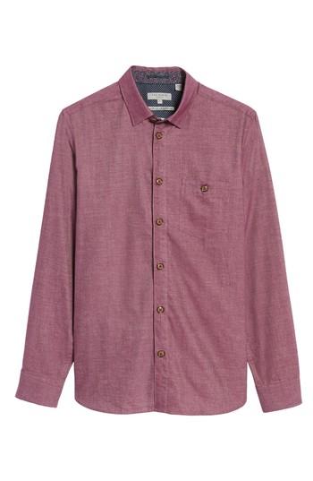 Men's Ted Baker London Modern Slim Fit Sport Shirt (l) - Purple