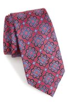 Men's Nordstrom Men's Shop Cleo Medallion Silk Tie, Size - Red