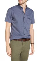 Men's 1901 Ivy Jaspe Trim Fit Sport Shirt - Blue