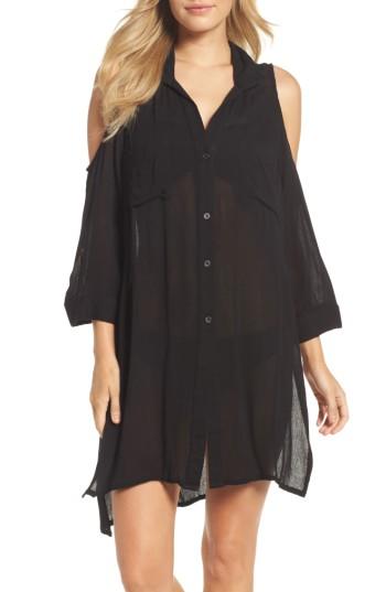 Women's Elan Cold-shoulder Cover-up - Black