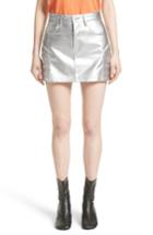 Women's Junya Watanabe Metallic Faux Leather Miniskirt