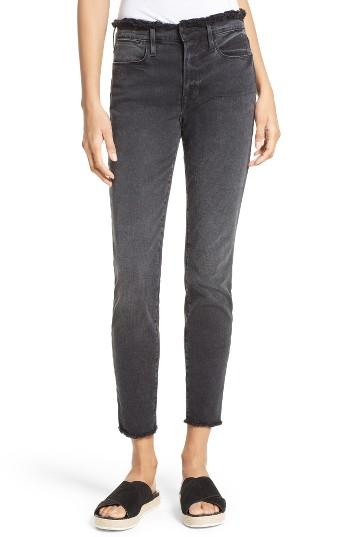 Women's Frame Le High Skinny Frayed High Waist Jeans - Grey