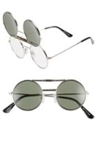 Women's Spitfire Lennon Flip 45mm Round Sunglasses - Silver/ Black