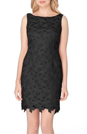Petite Women's Tahari Lace Sheath Dress P - Black