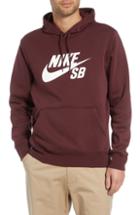 Men's Nike Sb Icon Essential Hoodie, Size - Burgundy