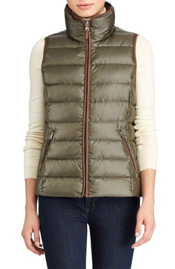 Women's Lauren Ralph Lauren Quilted Down Vest - Green