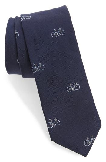 Men's Paul Smith Bike Silk Skinny Tie, Size - Blue