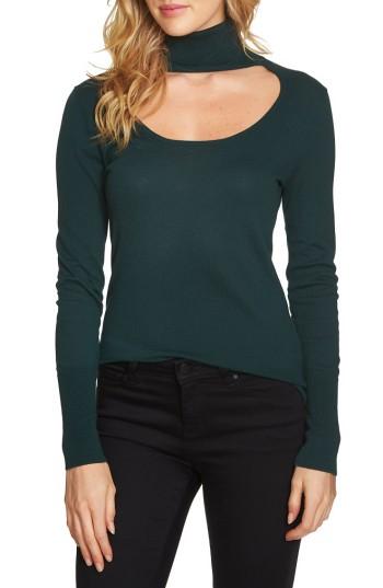 Women's 1.state Cutout Turtleneck Top - Green