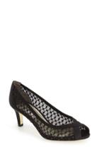 Women's Adrianna Papell 'zandra' Crystal Embellished Peep Toe Pump .5 M - Black