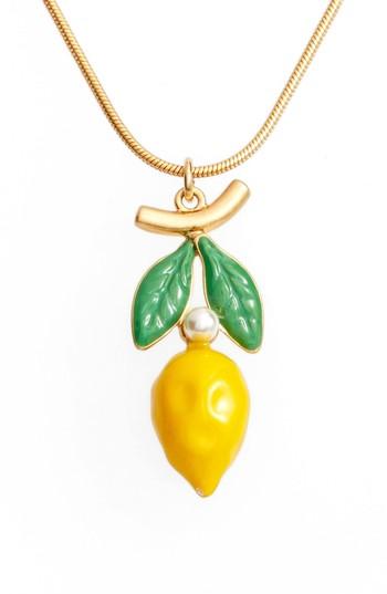Women's Troy Burch Delicate Lemon Charm Necklace