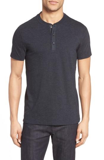 Men's Boss Tiller Denim Trim Henley, Size - Blue