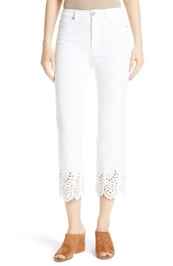 Women's La Vie Rebecca Taylor Eyelet Hem Crop Jeans