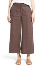 Women's Eileen Fisher Organic Linen Crop Pants, Size - Brown