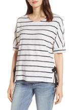 Women's Everleigh Side Tie Stripe Tee - White